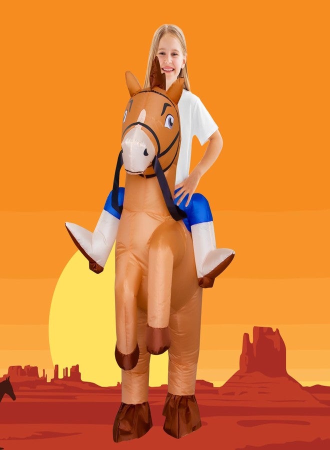Stegosaurus Inflatable Horse Costume for Kids Halloween Riding a Horse Cowboy Costumes Funny Blow up Costumes for Boys Girls Cosplay Party - Image 3